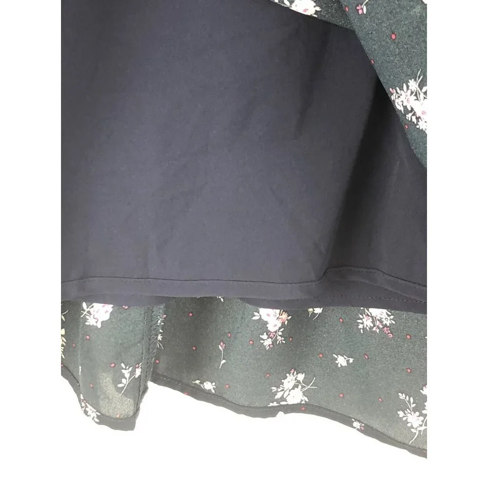 -New Collection by Bobeau Floral Curvy Skirt Womens Plus 3X Navy Cottagecore - Picture 5 of 10